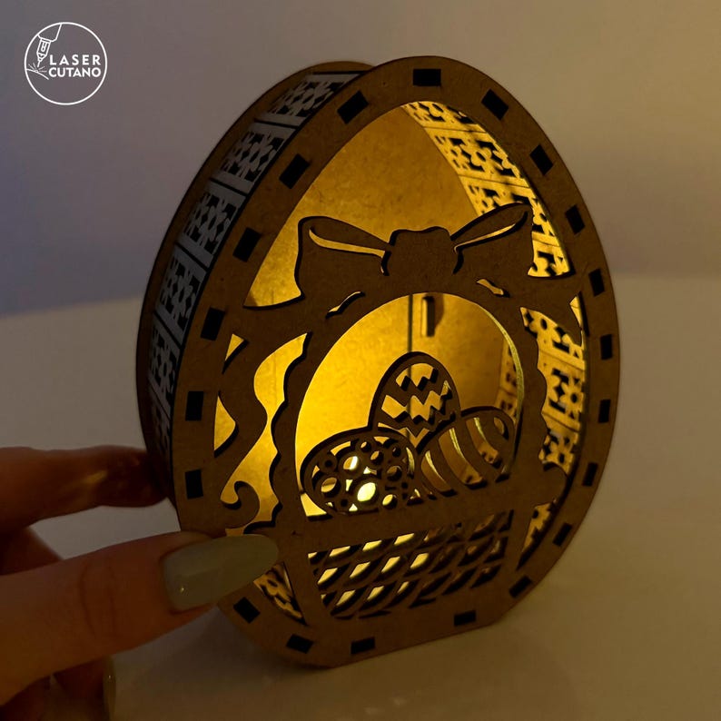 Laser Svg Easter Egg Laser Files Glowforge, 3D Laser Easter Dxf, Easter Egg Svg, SVG Layered Decor Ostern Laser Cutting Template