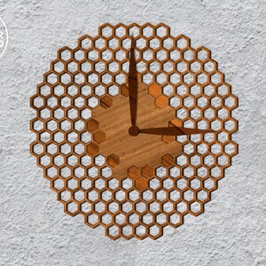 Wall Clock Laser Cut File Pdf Svg Cnc File and Clock Glowforge File, Watch Laser File & Clock Svg for Laser, Clock Dxf File Wall Art
