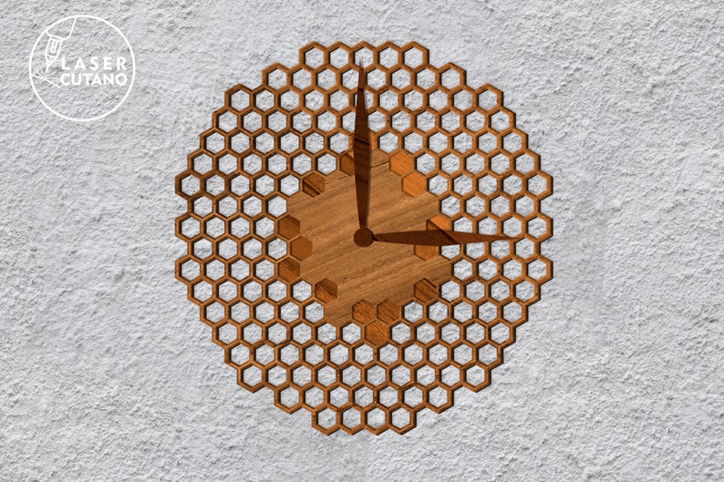 Wall Clock Laser Cut File Pdf Svg Cnc File and Clock Glowforge File, Watch Laser File & Clock Svg for Laser, Clock Dxf File Wall Art