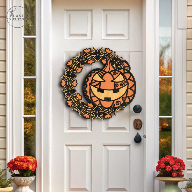 3D Svg Layered Halloween Door Hanger Laser Cut File and Halloween Laser ...