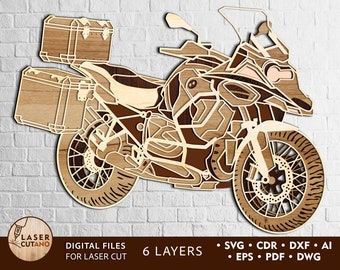 MOTORCYCLE Laser Cutting Wall Art Laser Cut File and Dxf Cnc, Moto Svg Handmade Gift for Rider & Motorbike Wall Decor, Motorcycle 3d | #379