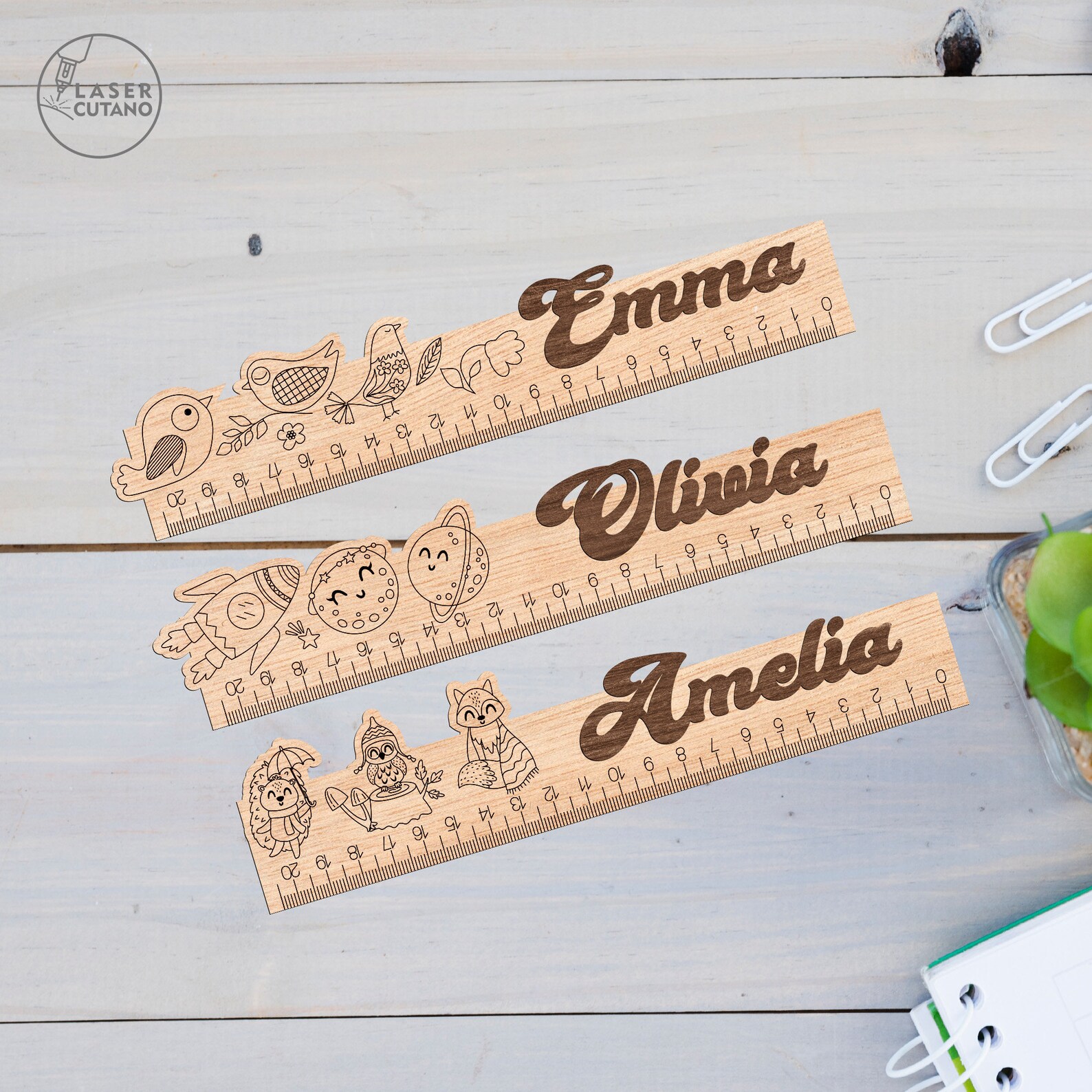 File With Ruler Custom Rulers Laser Files and Custom Ruler Laser Plans, Kids Ruler Dxf ...