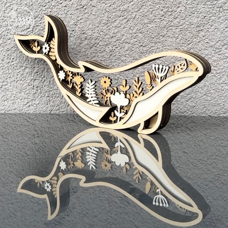 Laser Svg Whale Laser Cut File Multilayer Svg Files and Multilayer ...