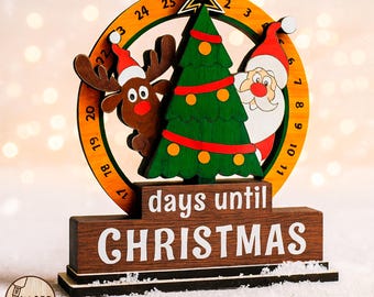 Calendar Svg Days Until Christmas Laser Cut Files Countdown Xmas | #700