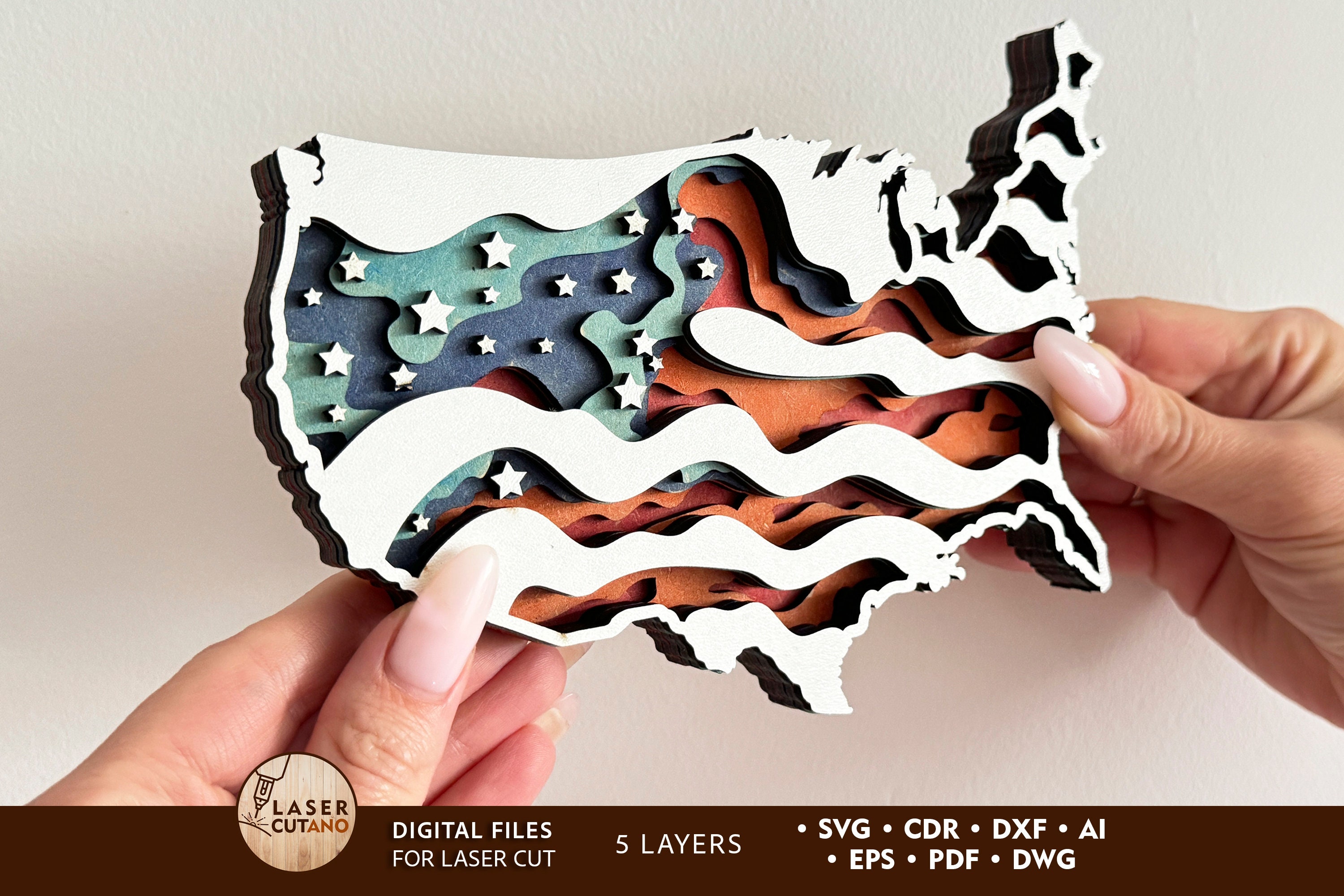 Independence Day Svg Laser Cut File and USA Flag United States America ...