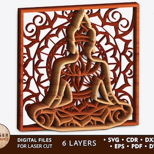 Pliki Svg cięte laserowo BUDDHA Medytacja Svg i Joga Svg, Duchowość Svg i Wiara Svg, Religijność Svg i Lotos Svg, Szablon Buddy | #323