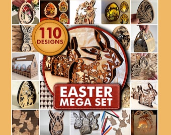 Easter Laser Cut Files SVG MEGA Bundle, Big Set Laser Cutting Lightburn Glowforge Xtool | #664