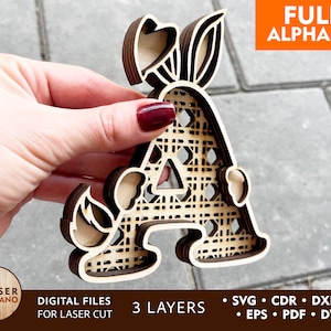 Fichiers découpés au laser ALPHABET Svg pour découpe laser et signe de nom découpé au laser, lettre découpée au laser et lettres Dxf, fichier numérique pour la découpe | #462