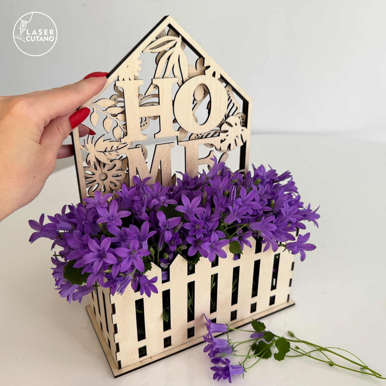 Flower Box Laser Cut Flower Basket Svg and Laser Cut Box File and Laser ...