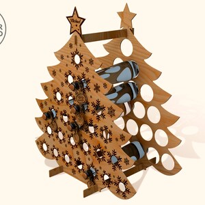 Wine Christmas Advent Calendar Laser Cut File Wine Bottle Holder DXF