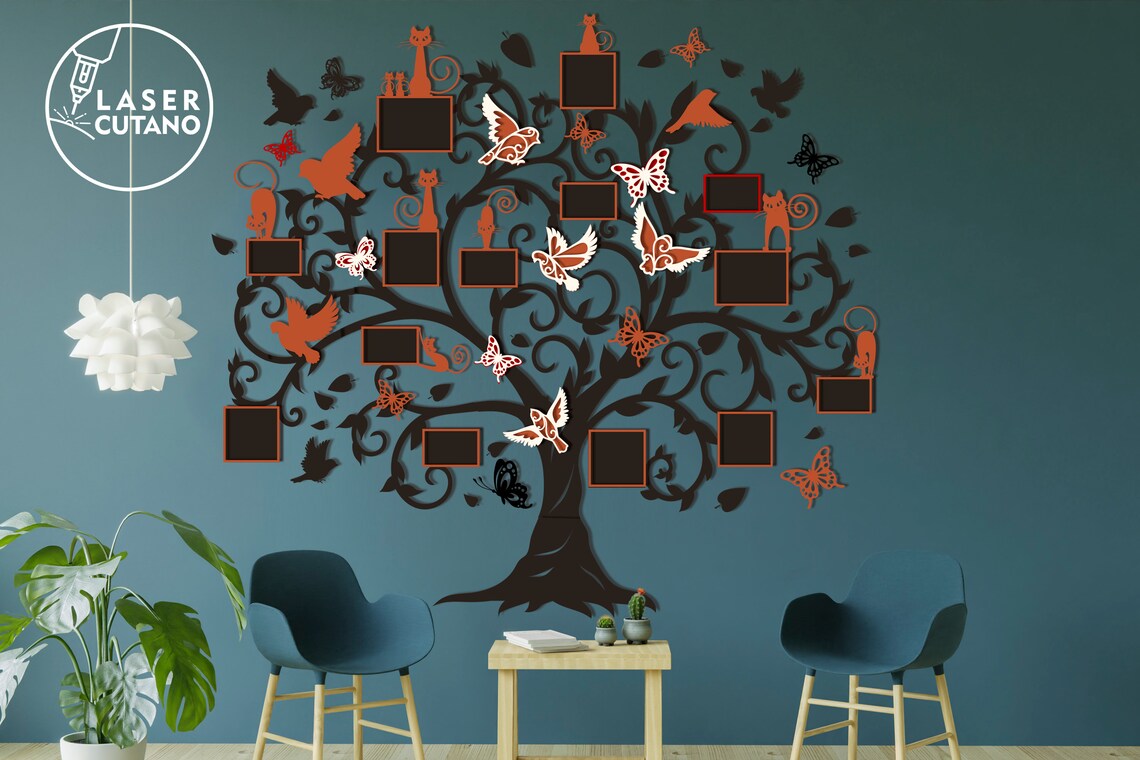 FAMILY TREE Laser Cut File Photo Frames Svg Dxf Cdr Laser Cut | Etsy