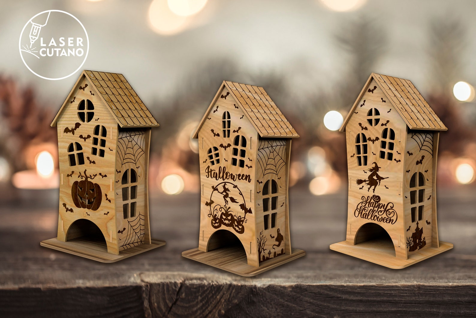3D HALLOWEEN Laser File Svg Cnc Template and Halloween Dxf, Halloween