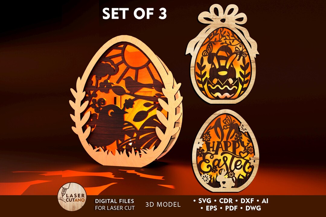 Easter Egg Laser Cut Easter Lantern, Easter Svg Glowforge, Easter Dxf ...