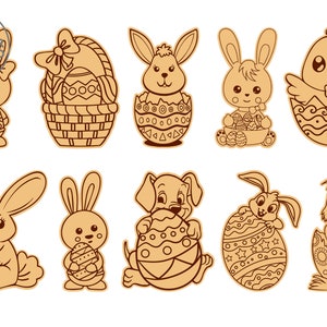 easter diy paint kit svg laser cut files, easter painting ideas, easter svg for glowforge, laser cut kits and easter laser score file