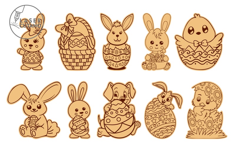 easter diy paint kit svg laser cut files, easter painting ideas, easter svg for glowforge, laser cut kits and easter laser score file