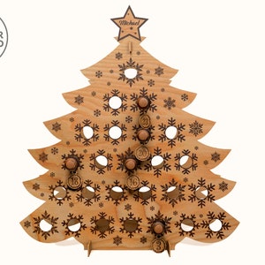 Wine Christmas Advent Calendar Laser Cut File Wine Bottle Holder DXF