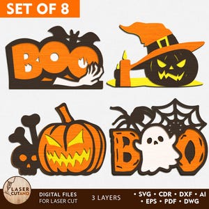 Halloween Svg Bundle Cricut e arquivos a laser de Halloween, enfeites de Halloween cortados a laser | #609