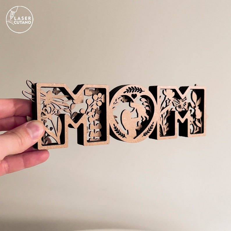 MOM DAD Laser File Mother's Day Laser Cut Files Father's Day Svg Laser File and Family Laser Cut File, Father and Mother Day Gift Svg