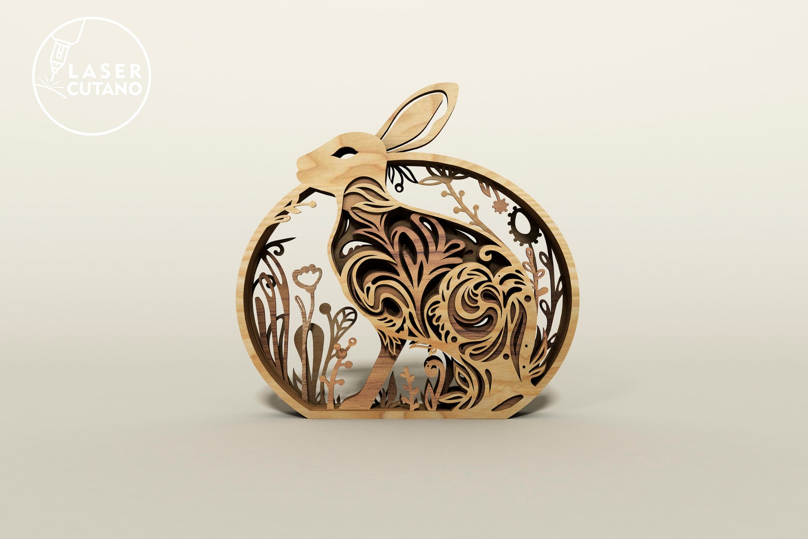 Rabbit EASTER Laser Cut Files Flowforge and Easter Rabbit Svg, Vector ...