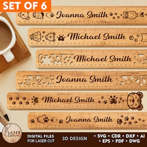 Láser Svg Reglas personalizadas Archivo de corte láser y archivos láser escolares, Archivos Dxf láser para niños y archivos preparados Cricut, Corte láser Glowforge / #587