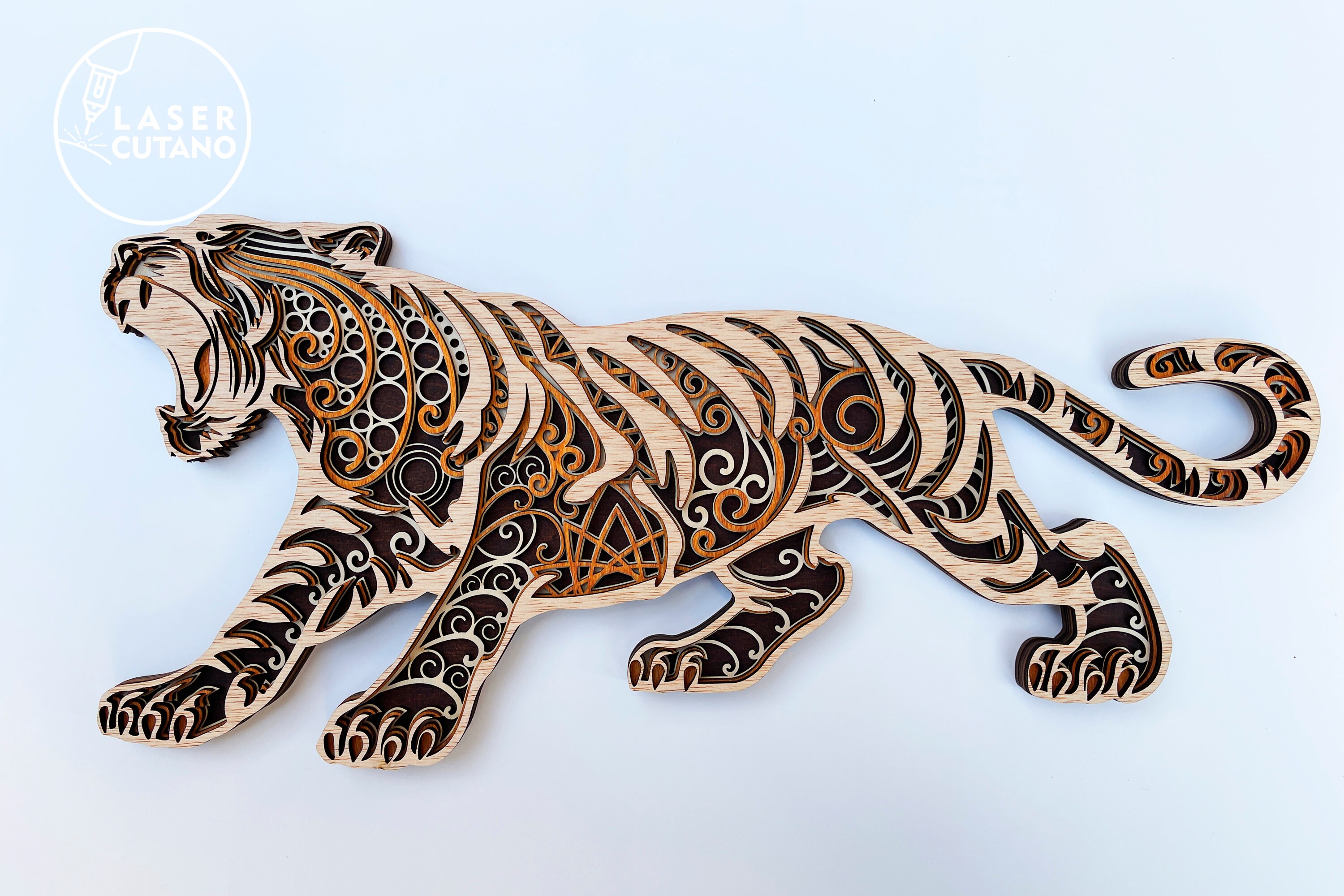 Multilayer Laser Cut File TIGER dxf file laser cut file Etsy