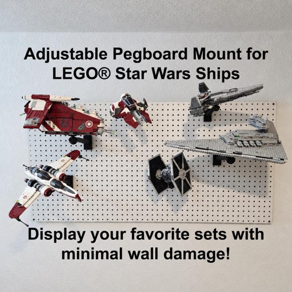 Universal Adjustable Pegboard Mount for LEGO® Star Wars Ships