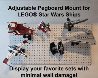 Universal Adjustable Pegboard Mount for LEGO® Star Wars Ships