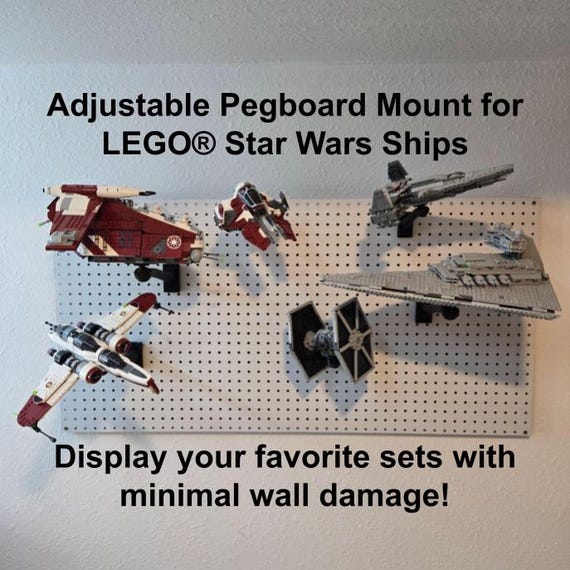 Universal Adjustable Pegboard Mount for LEGO® Star Wars Ships