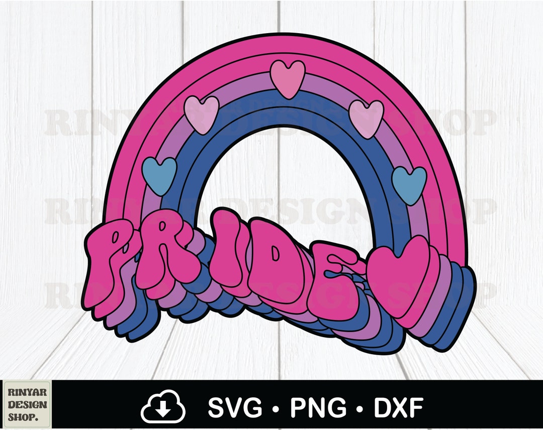 Bisexual Pride Svg, LGBTQ Heart Pride Svg Png Sublimation, Retro Gay ...