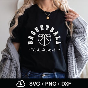 Basketbal Vibes Svg, Basketbal Svg, Game Day svg, Basketbal Squad Shirt Design Svg, Sport svg, Sublimatie, Cut File Voor Cricut, Png, Dxf