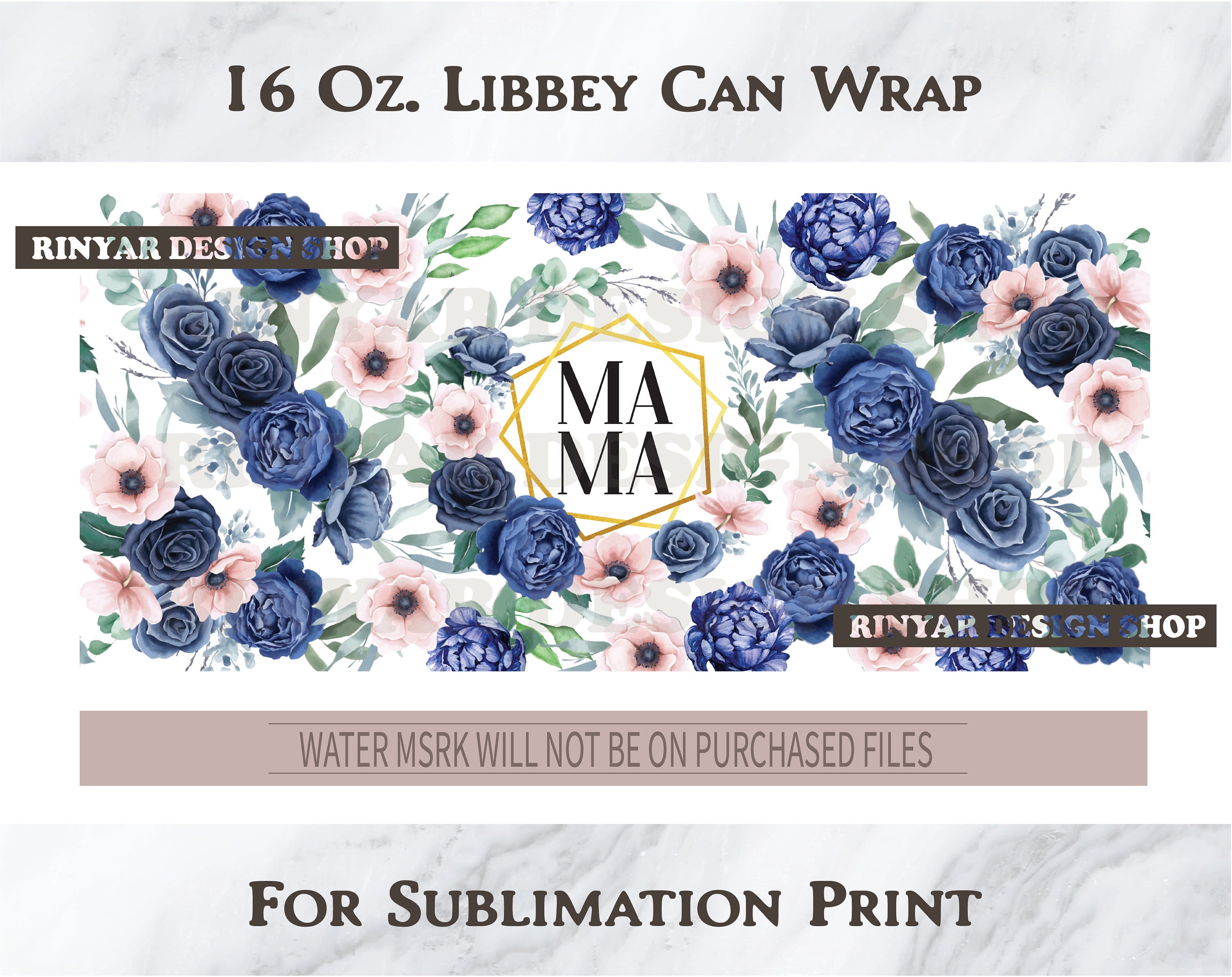 Mama Flower Libbey Glass Wrap, Rose Mom 16 Oz Libbey Can Shaped Glass ...