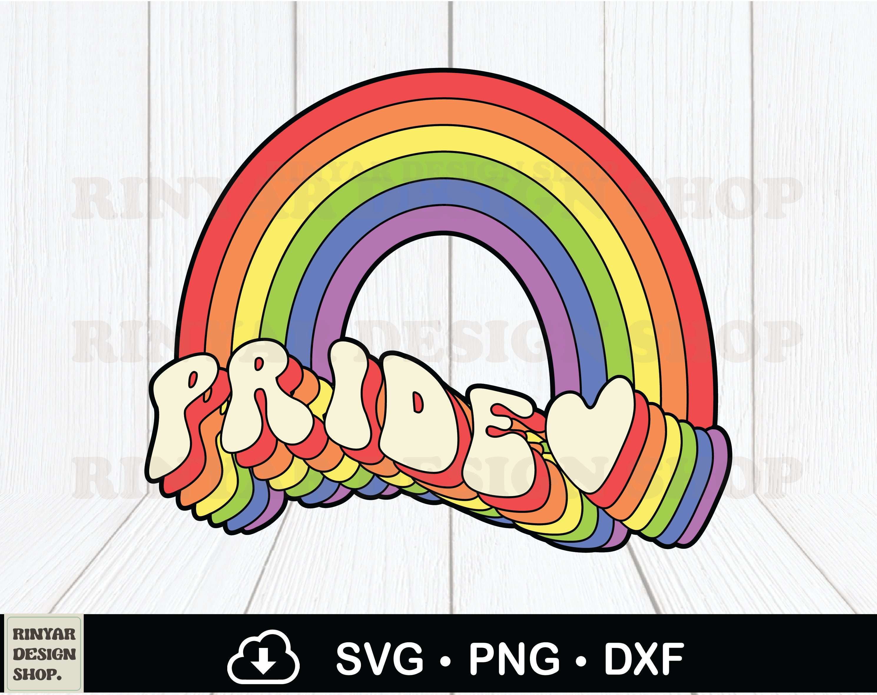 Retro LGBTQ Rainbow Pride Svg Png, Vintage Gay Pride Svg, Rainbow Pride ...