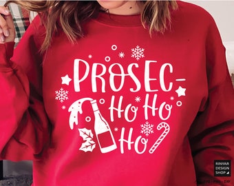 Prosec Ho Ho Ho Funny Christmas Wine Svg, Christmas Prosecco Shirt Design, Santa Claus Crew Christmas Gift idea, Instant download, Cricut