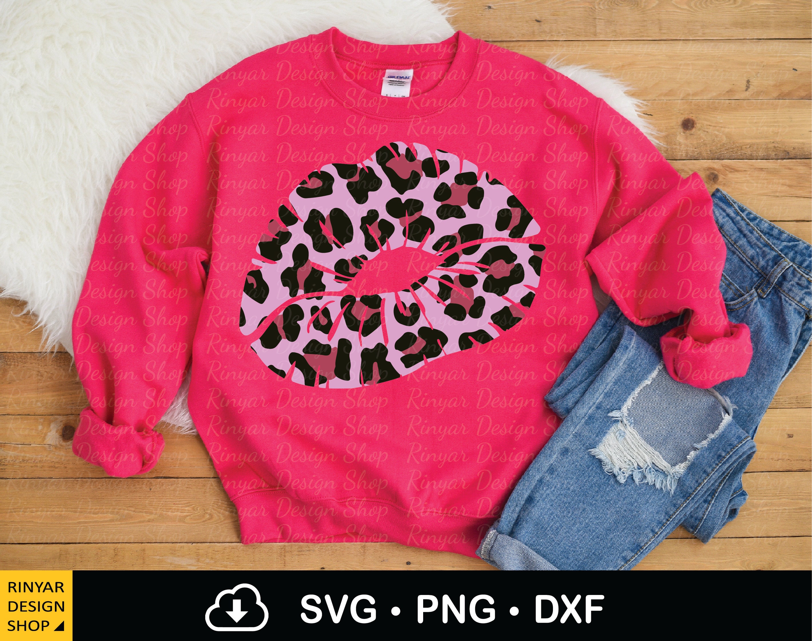 Leopard Lips Print, Cheetah Kiss, Shirt Sublimation Designs (SVG PNG ...
