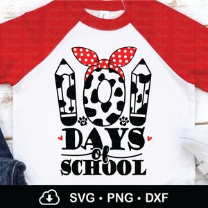 101 Days Of School Girl Kids Svg, 100th Day Smarter Svg, Dog Dalmatian Lover, Back to School, Instant Download, Cricut Files, Png, Dxf