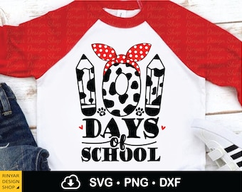 101 Days Of School Mädchen Kinder SVG, 100th Day Smarter SVG, Hund Dalmatiner Liebhaber, Back to School, Instant Download, Cricut Files, Png, Dxf
