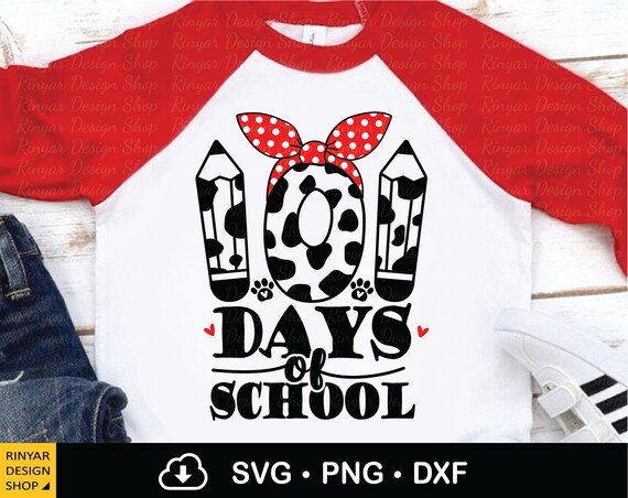 101 Days Of School Girl Kids Svg, 100th Day Smarter Svg, Dog Dalmatian Lover, Back to School, Instant Download, Cricut Files, Png, Dxf