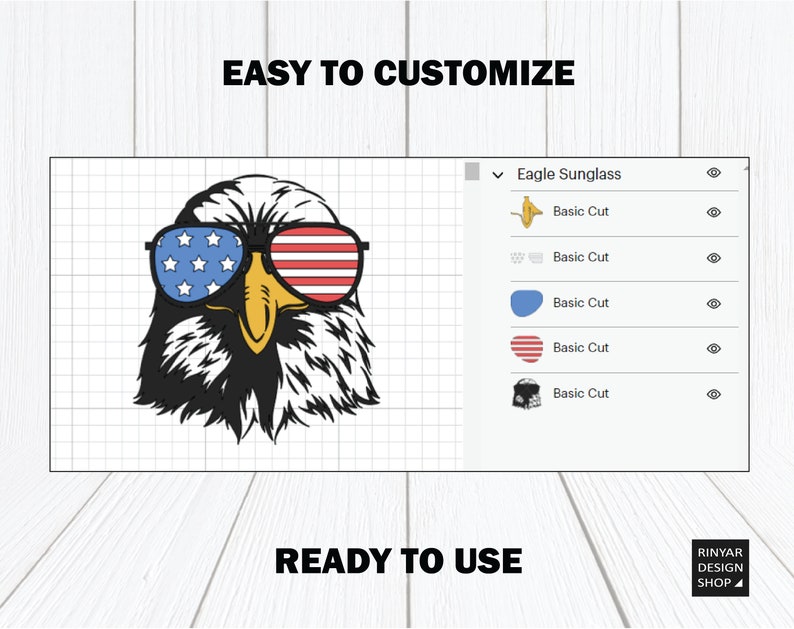 Patriotic Eagle With Sunglasses Svg Bald Eagle With US Flag - Etsy
