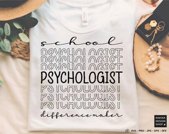 School Psychologist difference maker svg, school counselor svg, School Psychologist heart, school staff, school coworker gift idea