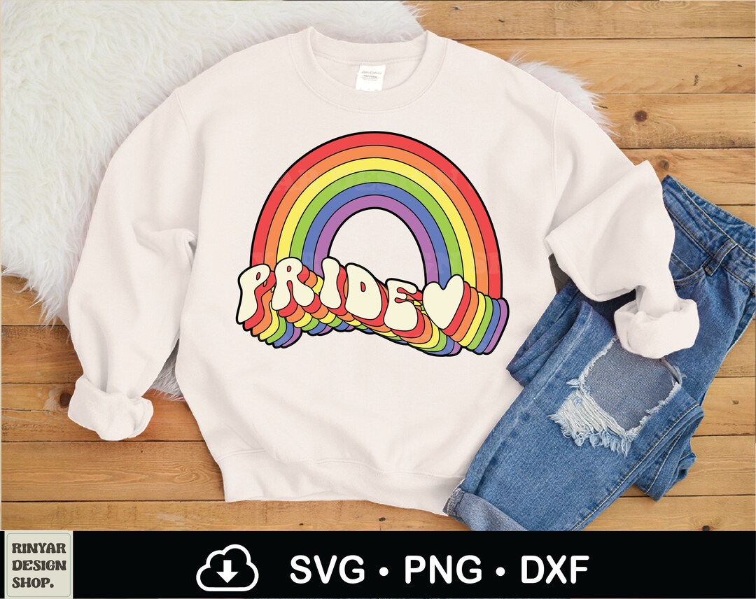 Retro LGBTQ Rainbow Pride Svg Png, Vintage Gay Pride Svg, Rainbow Pride ...