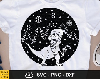Christmas Dinosaur Svg, Christmas Kids T-shirt Design Svg, Dinosaur Svg, Christmas Gift, Christmas Design Shirt, Files For Cricut, Png, Dxf