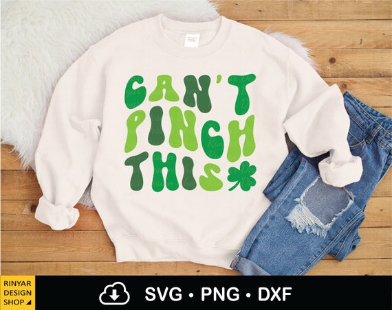 Can't Pinch This Svg, Retro Svg, St Patrick's Day Svg, Funny St Patricks Day Svg, Lucky Shirt Svg, Cricut File and other Matchine, Png, Dxf