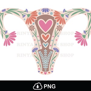 Groovy Uterus Flower Png, Mind Your Own Uterus Png, My Body My Choice, Pro Choice Sublimation, Woman&#39;s Right Png, Feminist Png Design