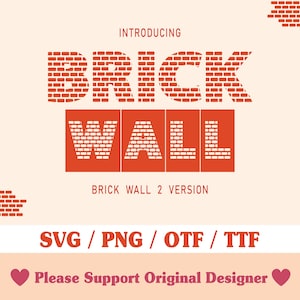 Brick Wall Font, Bricks Pattern Font, Brick Text Svg, Easy To Create Custom Brick Text Shirt Design, Png, Svg, Cricut Sillhoutte Support