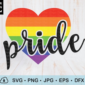 Pride SVG, Pride Squad, Love is Love, Rainbow SVG, Rainbow Heart Svg ...