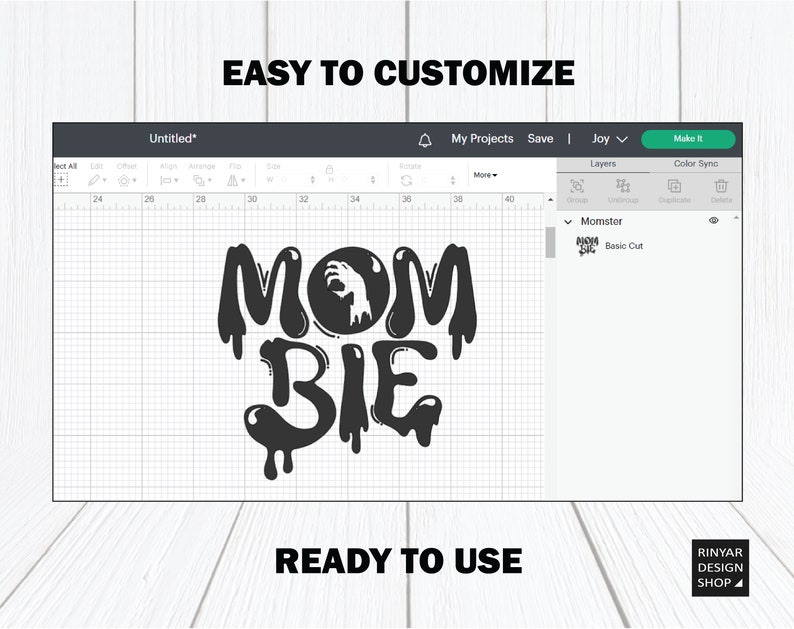 May include: A black and white digital design featuring the text "MOM BIE" with a dripping effect. The "O" in MOM is replaced with a circle containing a hand reaching out from the circle.