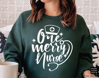 メリーナース SVG、サンタのお気に入りのナース SVG、クリスマスナース SVG、ホリデーナース SVG、クリスマスシャツ SVG、インスタントダウンロード、Png、Dxf、Cricut