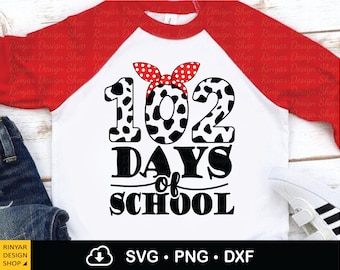 102 Days Of School Girls Kids Svg, 100th Day Smarter Svg, Dalmatian Lover, Back to School Svg, Instant Download, Cricut Files, Png, Dxf