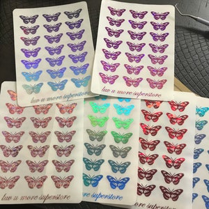 Glitter holo claro frustrado mariposa planificador bujo pegatinas