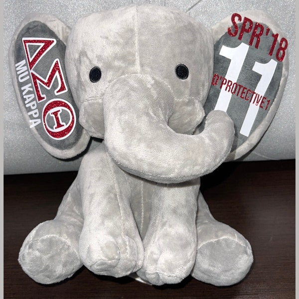 Delta Sigma Theta Probate Gift 9 Inch Plush Elephant